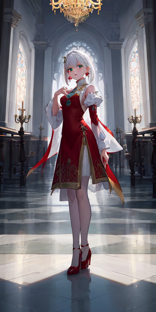 00290-401523519-1Girl, full body, elegant, white hair, green eyes, intricate red gown, silver earrings, palace interior background, golden chand.png